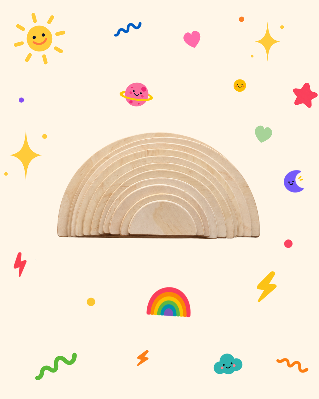 Classic Wooden Semi Circles