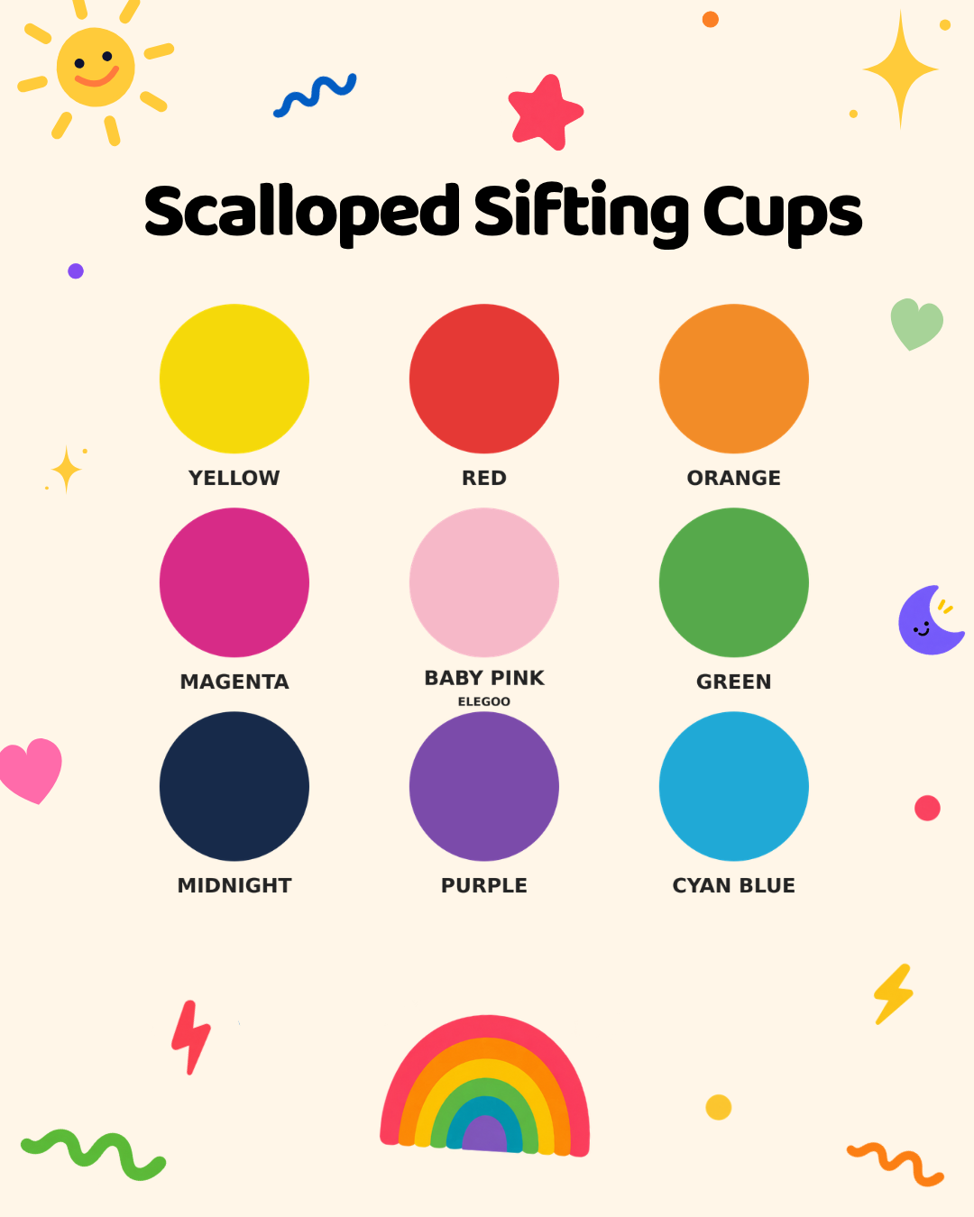 Scalloped Sifting Cups – 3 Pack