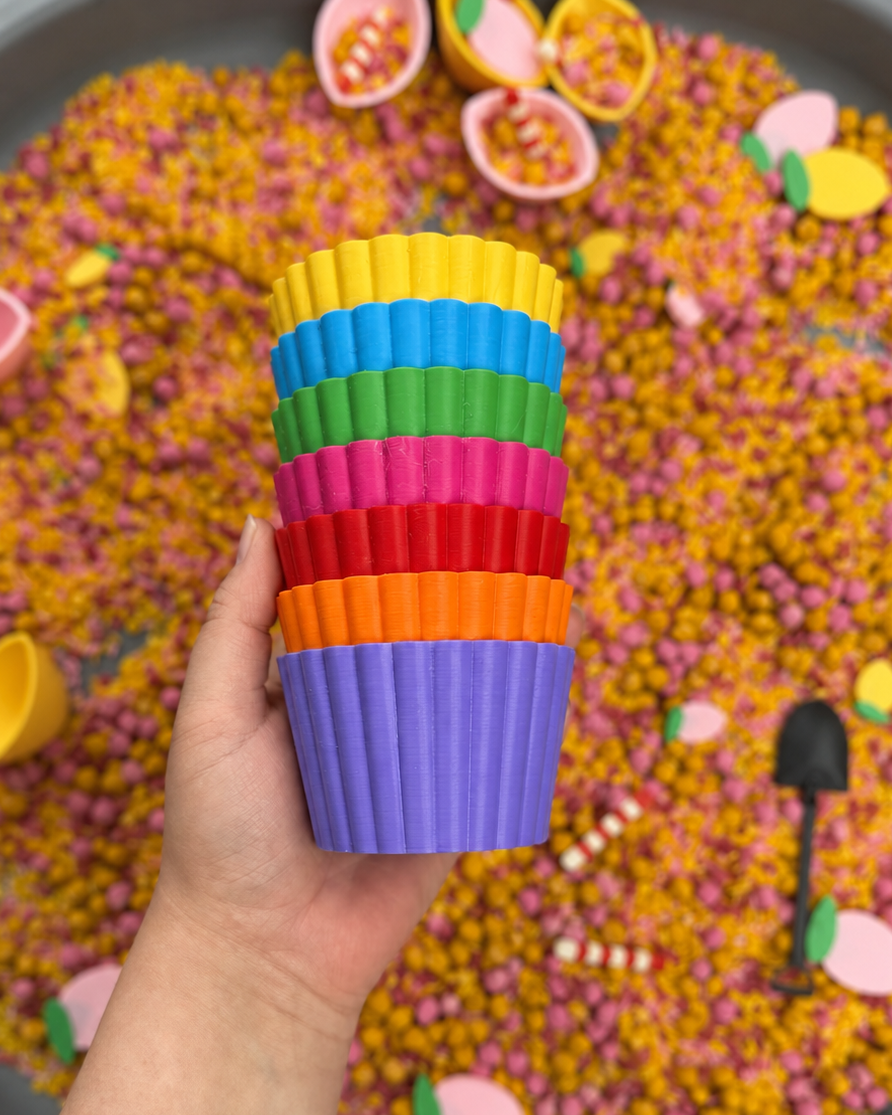 Rainbow Scalloped Cups