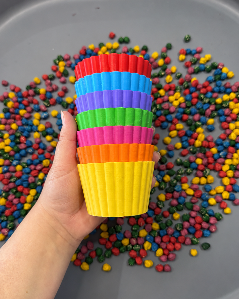 Rainbow Scalloped Cups