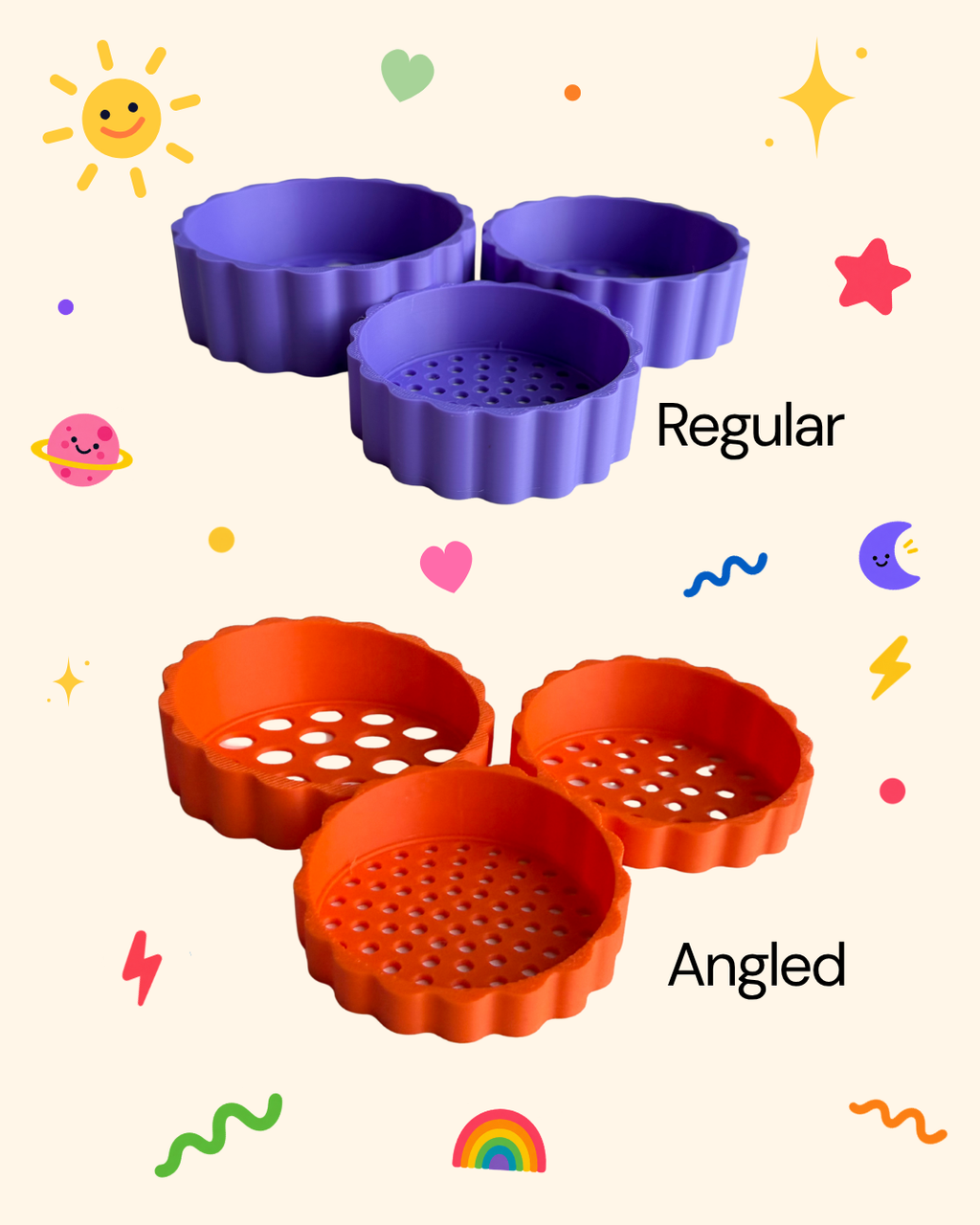 Scalloped Sifting Cups – 3 Pack